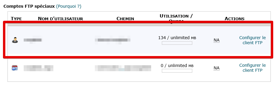 SenHebergement - FTP comptes