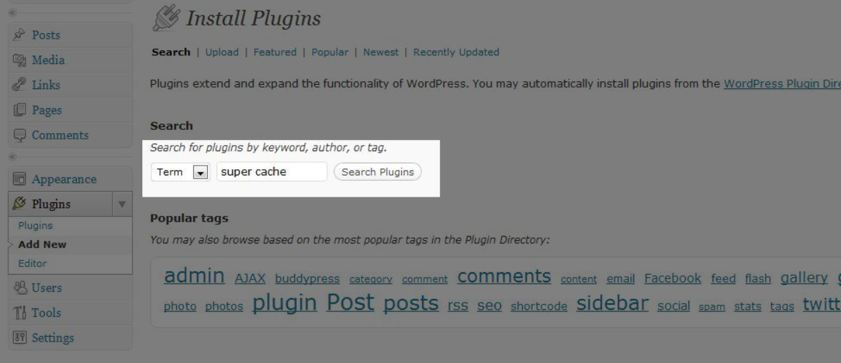WordPress recherche Super Cache Plugin WordPress recherche Super Cache Plugin