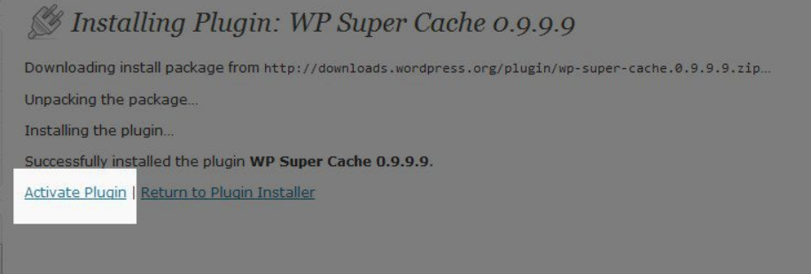 WordPress:activation du plugin Super Cache WordPress:activation du plugin Super Cache